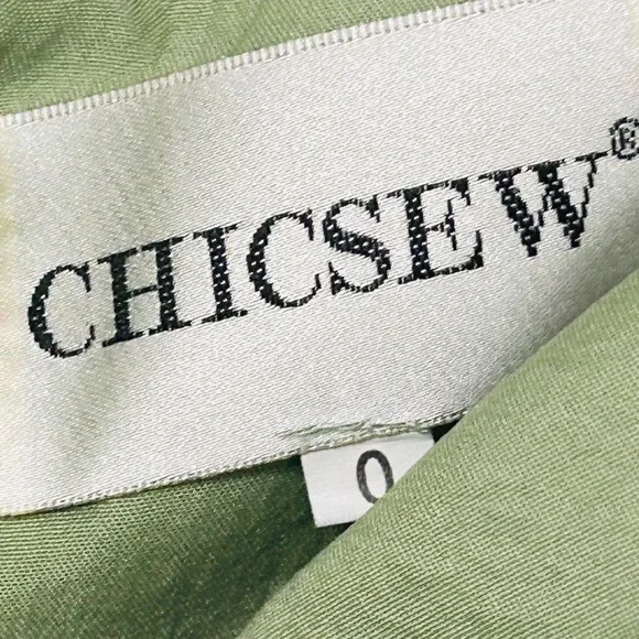 Chicsew Sage Green Satin One Shoulder Gown Bridesmaid Dress Size 0 - Picture 3 of 4